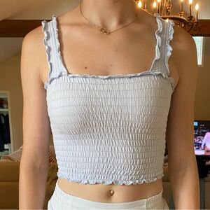 Hollister Ribbed Tank Top, very light blue, size extra small